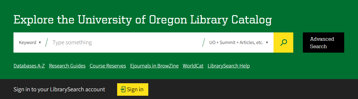 Sign in to your LibrarySearch account