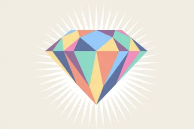Multicolored diamond graphic