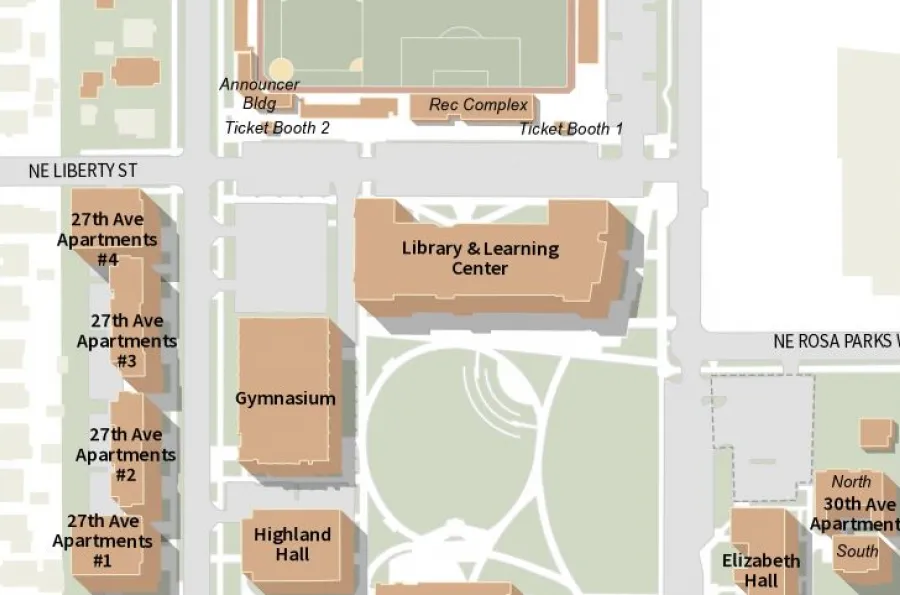 Location map for UO Portland Library